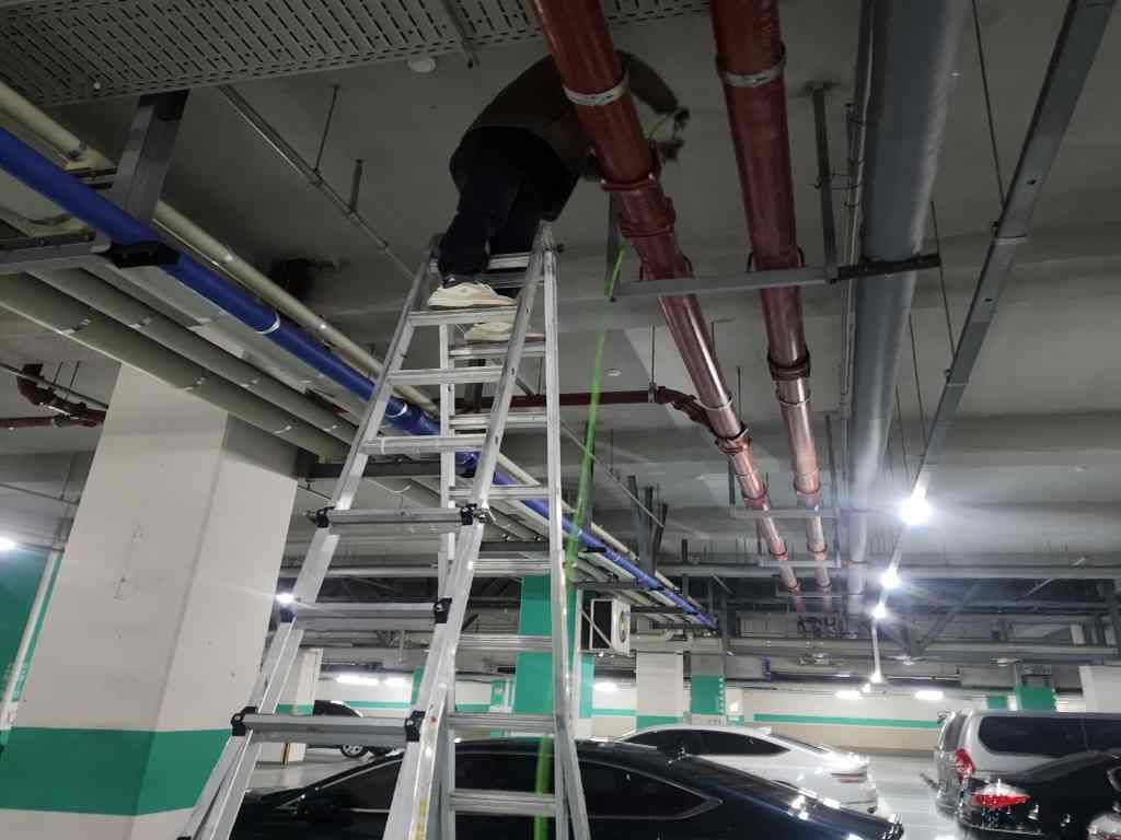 인천 주차장 횡주관 작업 실제 현장